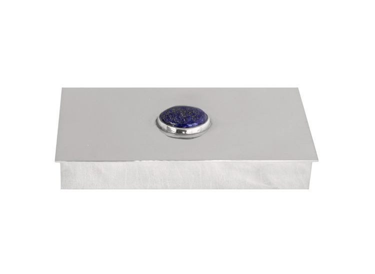 Casket with LAPIS LAZULI stone on the lid, rectangular, height 2.8 cm x 19.5 cm length and 9.5 cm width, from Munka Tenn