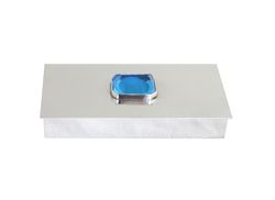 Box in pewter, with a large amethyst-like lid from Munka Tin