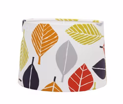 Lampskärm, oval med motiv med stiliserade blad, som bland annat passar till Munka Tenns lampor