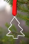Christmas ornament - TREE - hand cast in pewter, stamped Munka