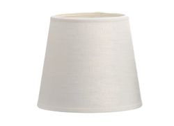 Lampskärm i benvitt linne,15 cm i diameter