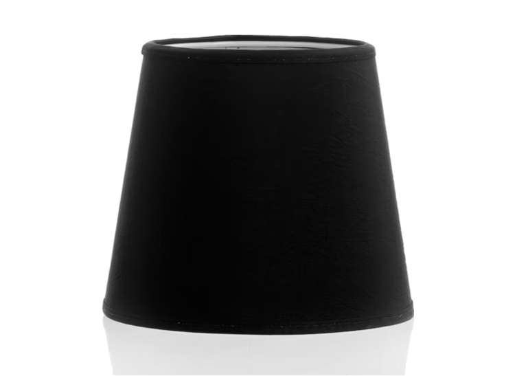 Lampshade in black chintz, 17 cm