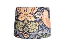 Lampshade with William Morris fabric in blue that fits Munka Tenn lamps