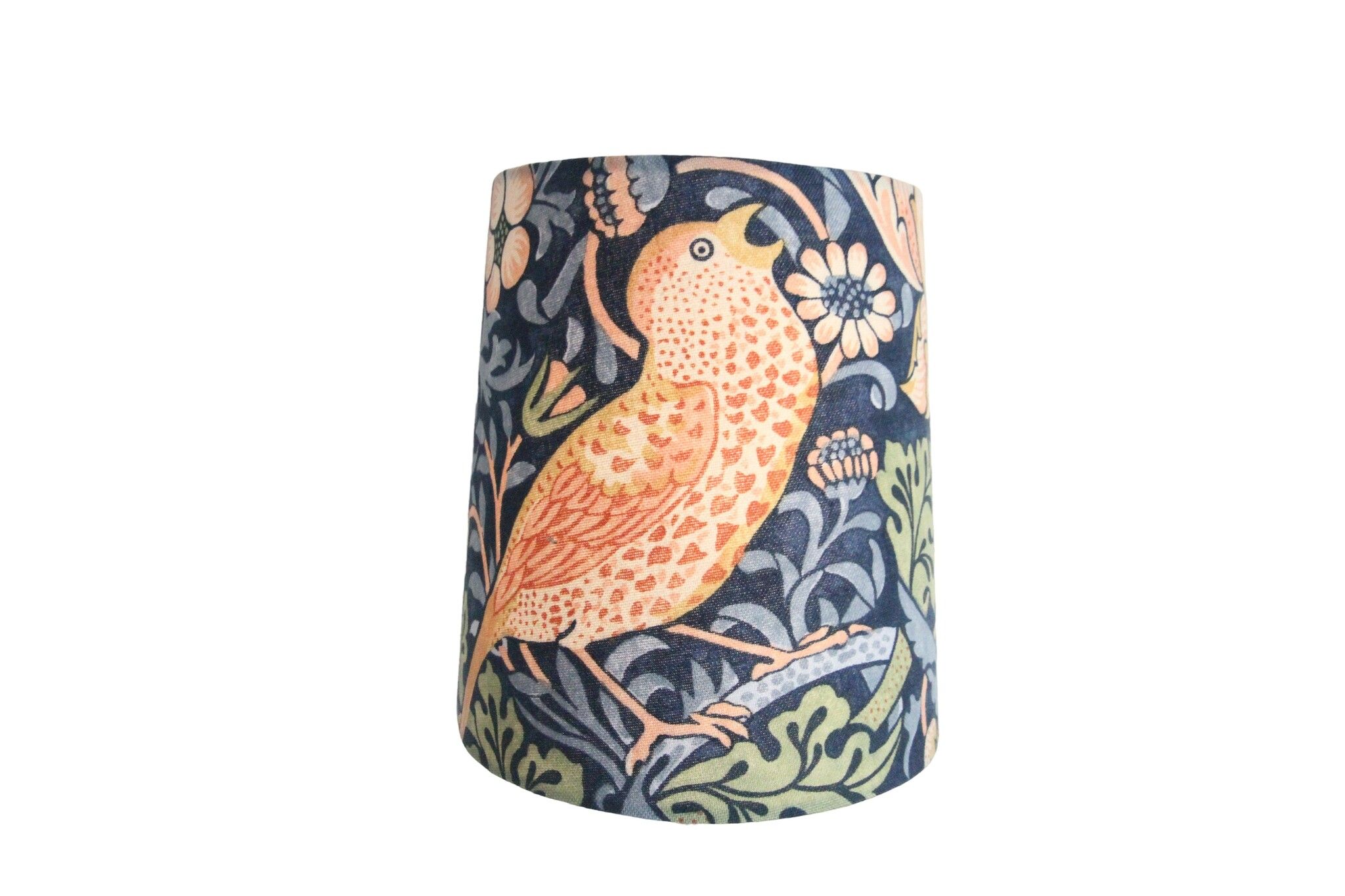 Lampskärm med William Morris tyg i blått som passar till Munka Tenn lampor