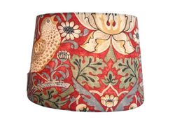 Lampshade with William Morris fabric in red that fits Munka Tenn lamps