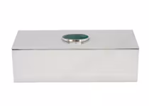 Casket with LAPIS LAZULI stone on the lid, rectangular, height 5.8 cm x 19.5 cm length and 9.5 cm width
