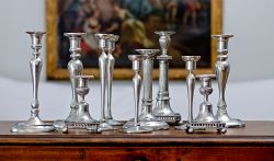 Inn, pewter candlestick, from Munka Tenn