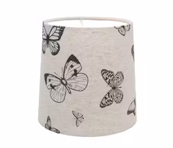 Lampskärm, RUND, med fjärilar, som passar bla till Munka Tenns lampor