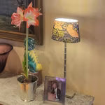 Lampshade with William Morris fabric in blue that fits Munka Tenn lamps