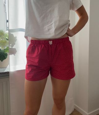 Pyjamasshorts - röda/prickiga