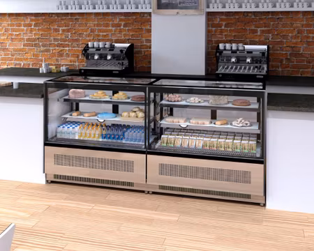 Kylmonter 2st glashyllor+bottenhylla, 1205x745x1209mm, TEFCOLD