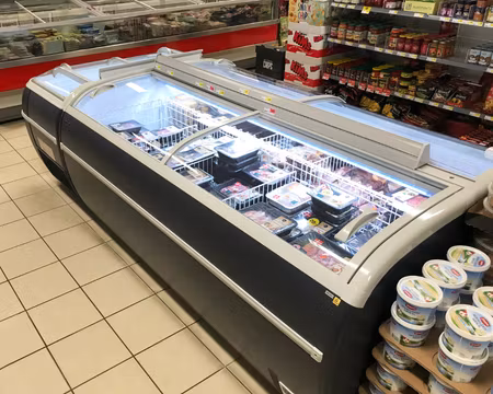 Frysbox För Stormarknad TWIN 220B-F Svart, 2150x1465x930mm 1697 Liter, TEFCOLD