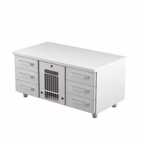 Grillkylbänk VLG-1206, 6st Lådor Med Ram GN1/1-100mm, 1200x650x600mm, COOLPART
