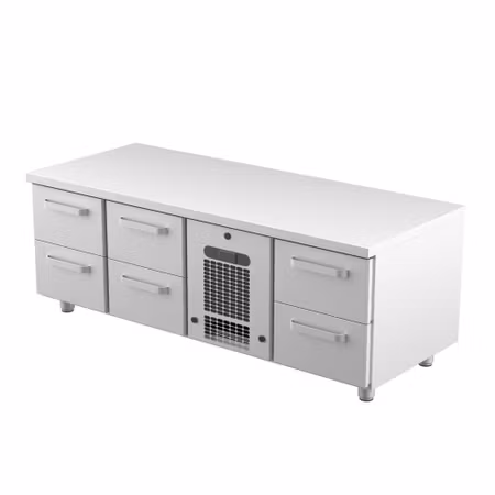 Grillkylbänk VLG-1606 6xLådor Med Ram För GN1/1-150mm, 1600x650x600mm, COOLPART