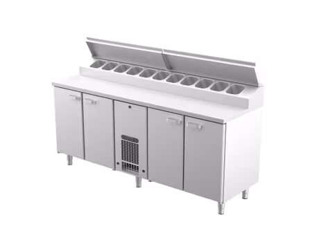 Kallskänkskylbänk KLE-2040 4xSkåp För GN1/1, 2000x650x900mm, COOLPART