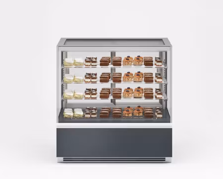 JUKA ÖPPEN Displaymonter RAFAELLO 65 CH, 3st Hyllor+Botten 650x850x1370mm, COOLPART