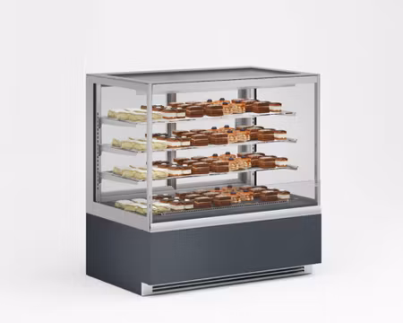 JUKA ÖPPEN Displaymonter RAFAELLO 90 CH, 3st Hyllor+Botten 950x850x1370mm, COOLPART