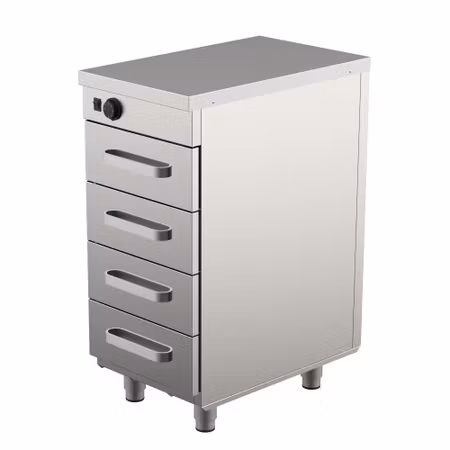 Värmeskåp Med Neutral Toppskiva LK-404, 400x650x900mm 4st Lådor Med Ram För GN1/1-100mm , COOLPART