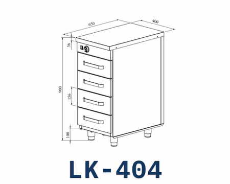 Värmeskåp Med Neutral Toppskiva LK-404, 400x650x900mm 4st Lådor Med Ram För GN1/1-100mm , COOLPART