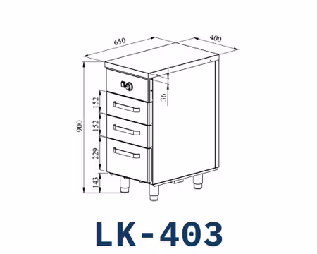 Värmeskåp Med Neutral Toppskiva LK-403, 400x650x900mm 2st Lådor Med Ram För GN1/1-100mm+1st GN1/1-150mm, COOLPART