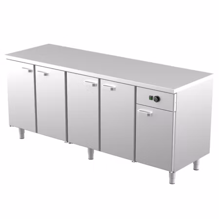 Värmeskåp Med Neutral Toppskiva LK-2050, 5st Skåp För GN1/1, 2000x650x900mm, COOLPART