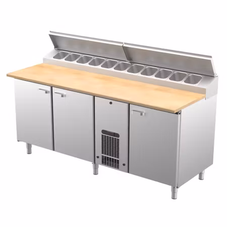 Bagerikylbänk PK KLE-2031, Trä Toppskiva, (Passande Plåtar: 450x600mm) 2000x730x900mm, COOLPART