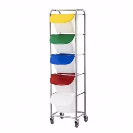 Backställ, rostfritt, Inkl 5 st 15 liters behållare