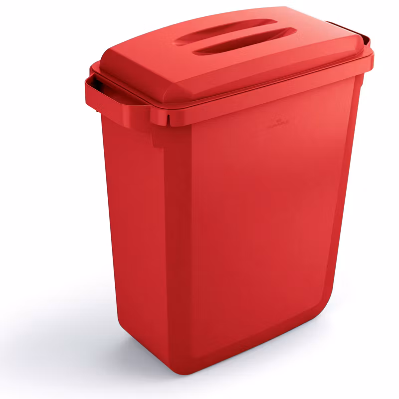 Binge i olika färger med lock, 60 liter