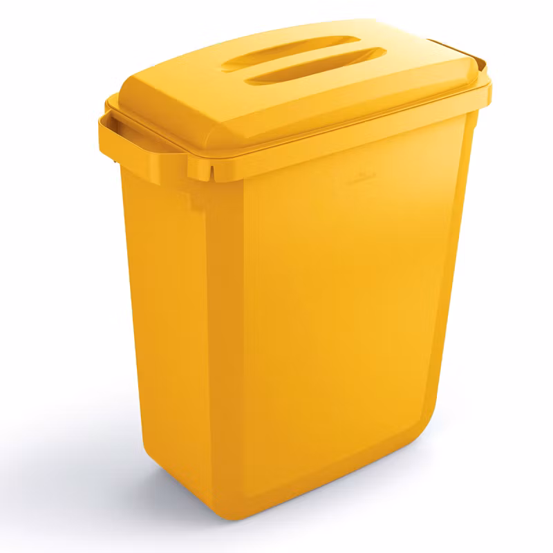 Binge i olika färger med lock, 60 liter