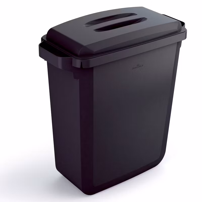 Binge i olika färger med lock, 60 liter