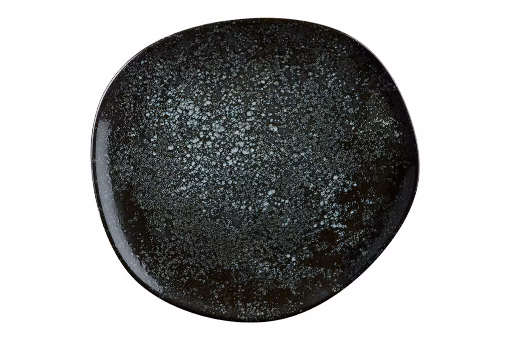 COSMOS BLACK Assiett, Kantig D15cm