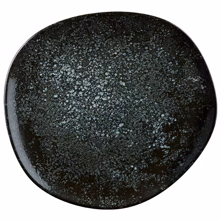 COSMOS BLACK Assiett, Kantig D15cm