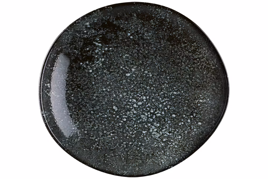 COSMOS BLACKtallrik djup, Kantig D26cm