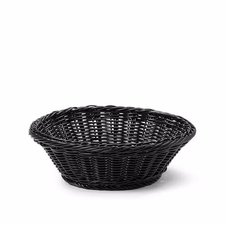 Bröd/Bestickkorg Svart PP plast rund D25, H8cm