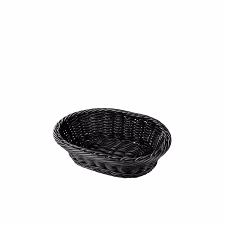 Bröd/Bestickkorg Svart PP Plast Oval 29,5x21,5xH7cm