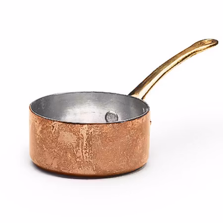 Smörpanna förtennad koppar med handtag i mässing