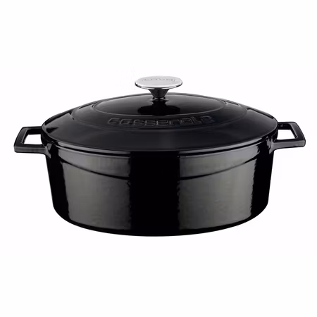 Lava Gjutjärnsgryta Oval 23x36cm Svart 4,7 Liter