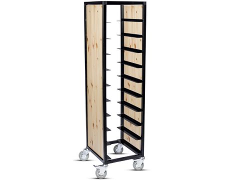 Brickvagn, enkel,Bricka:280x360 mm(Cafe), svart, natur sida