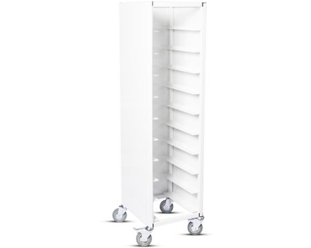 Brickvagn enkel,Bricka: 330x430 mm(Lunch), vit, tre täckta sidor