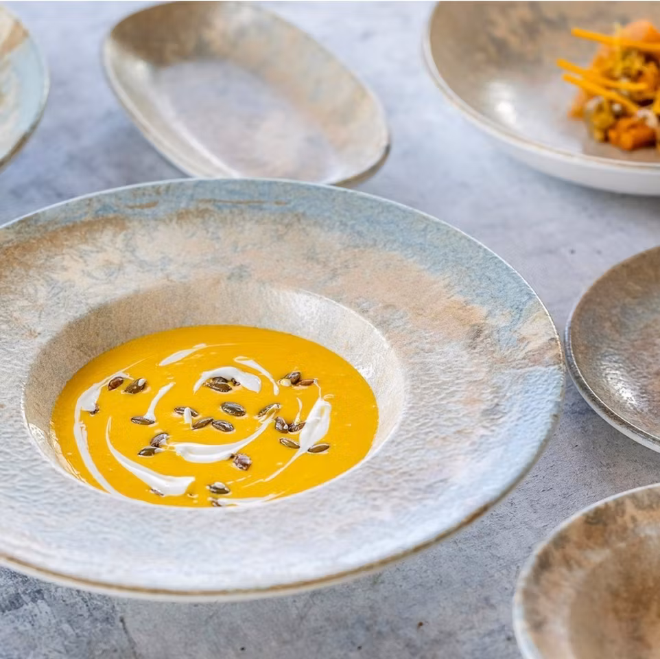 LUZ Tallrik djup med brett bräm, D28cm