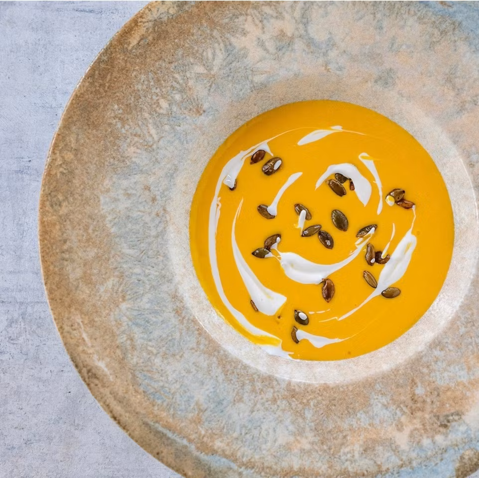 LUZ Tallrik djup med brett bräm, D28cm