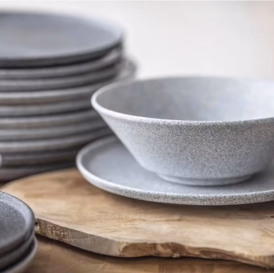 Granit Skål Grå Rå, D15 cm