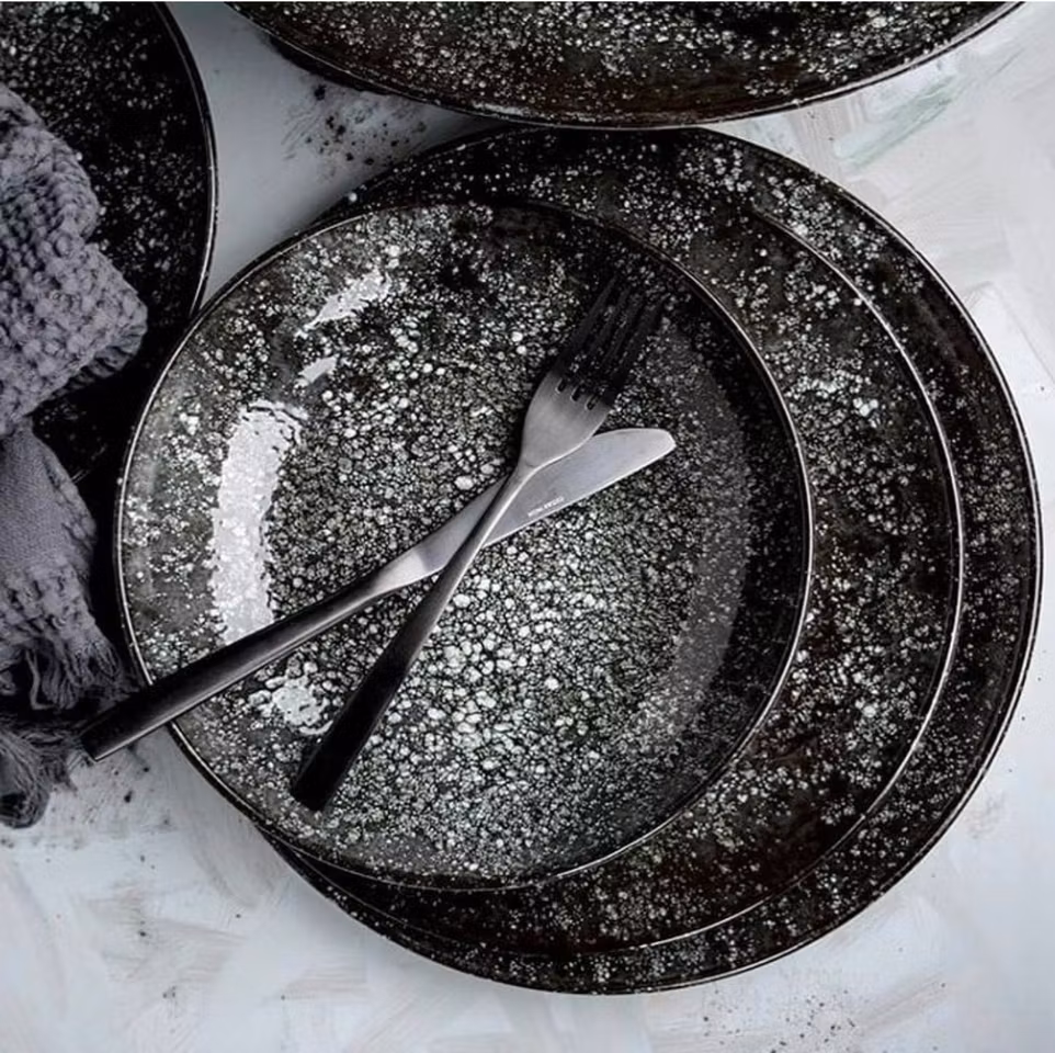 COSMOS BLACK Assiett Gourmet flat D19cm