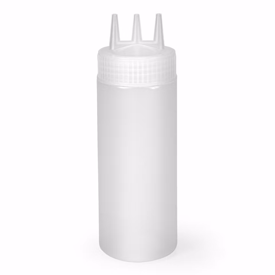 Dressingflaska 3 pip 0,34 L transparent