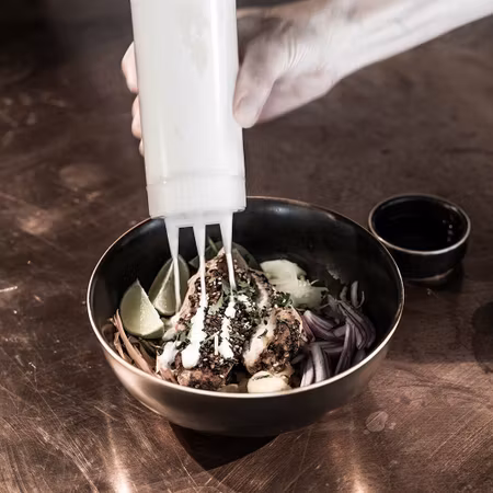 Dressingflaska 3 pip 0,34 L transparent