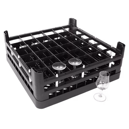Glasback med Förhöjningsram , 36 Fack(Q:74mm) Svart