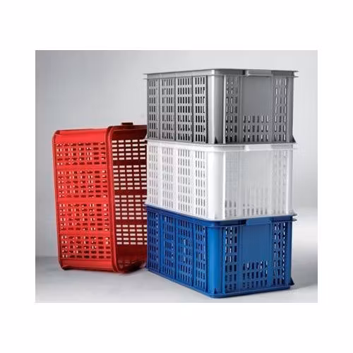 Förvaringsback 55Liter Blå, Stapelbar 600x400x285 mm Perf.