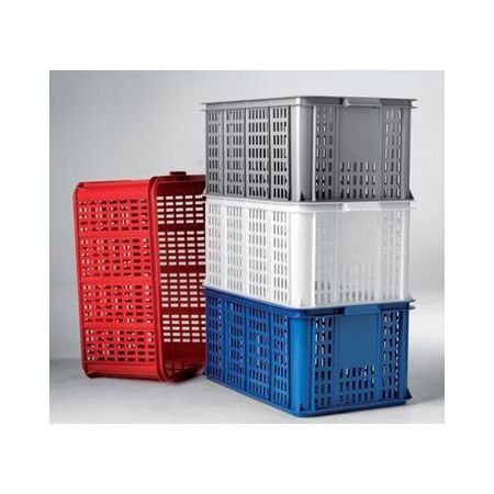 Förvaringsback 55Liter Vit, Stapelbar 600x400x285 mm Perf.