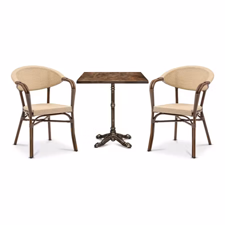 Karmstol Monaco, Brun/natur texteline, Exxent