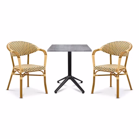 Karmstol Monaco, Grön/creme fiberrotting, Exxent